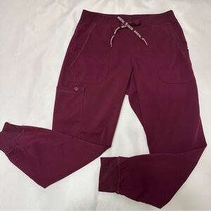 Med Couture Touch Maroon Jogger scrub pants women’s size medium